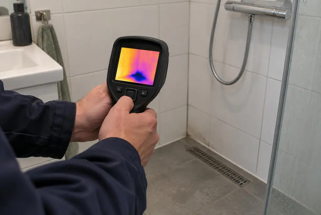 Lekdetectie Swifterbant – lekdetectiespecialist met warmtebeeldcamera in een badkamer